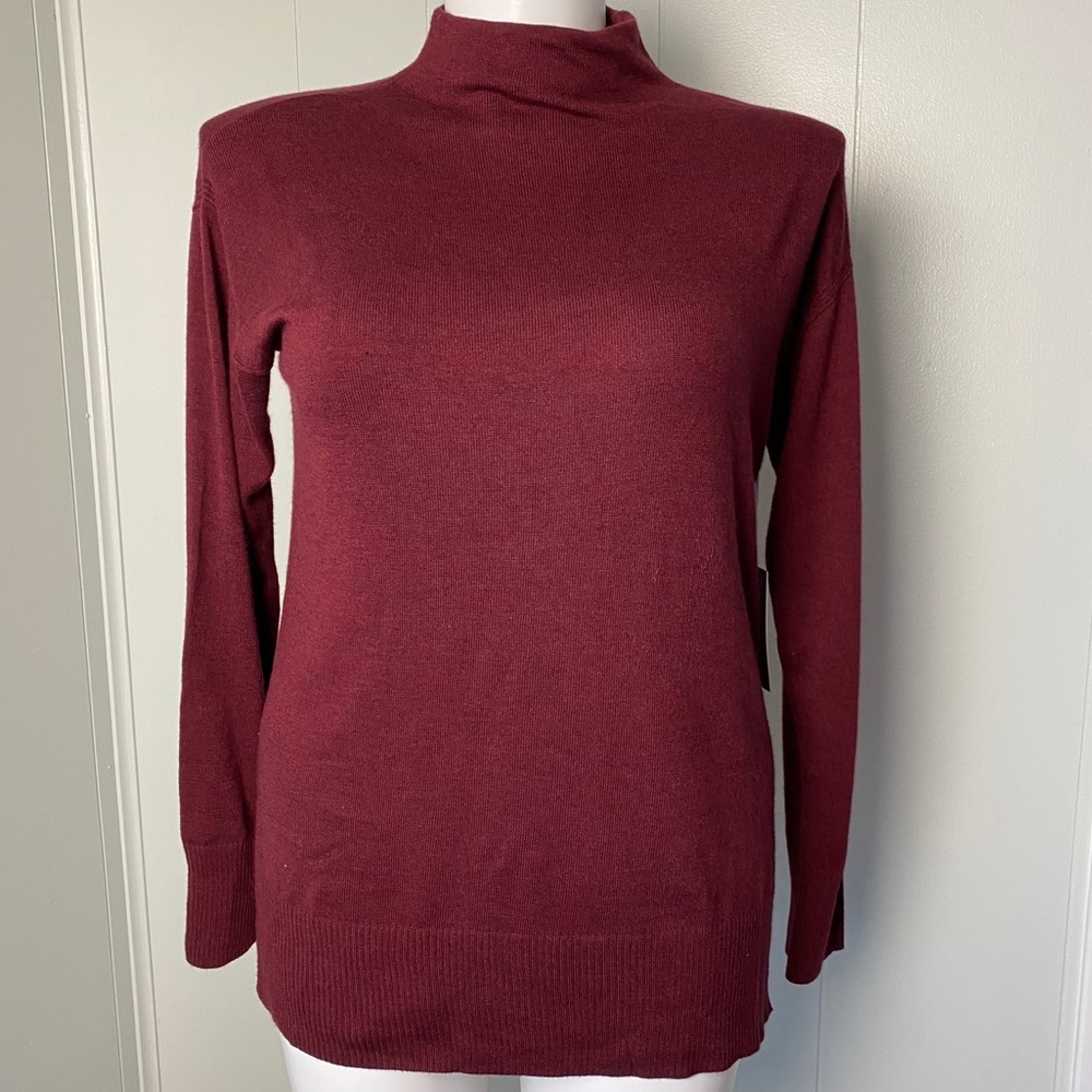 Chelsea28 Burgundy Cashmere Blend Sweater